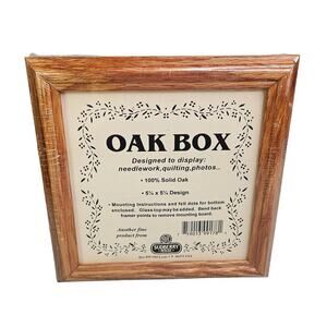 Sudberry‎ House Oak Wood Box Natural Finish 5 x 5 Square Display Area Gift New